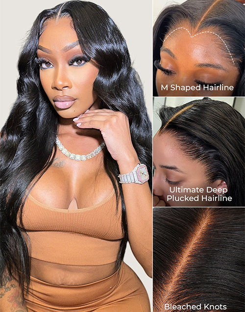Widows Peak M Hairline Body Wave 13x5 Pre Everything Wig Single Tiny Knots