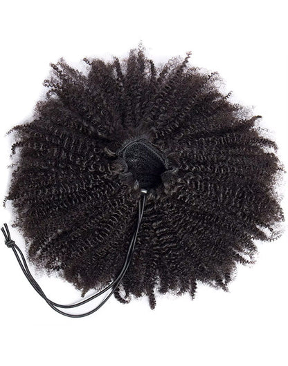 Afro Kinky Curly Hair Ponytail Extensions Clip in Drawstring Ponytail Human Hair Extensions