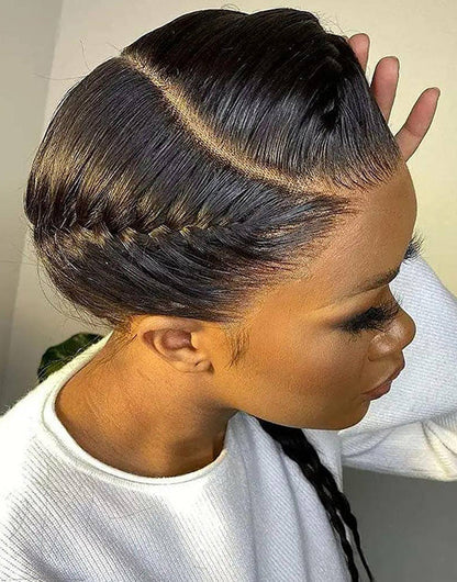 12"-20" Can Do Make Braids Ponytail Straight Full Lace Wig