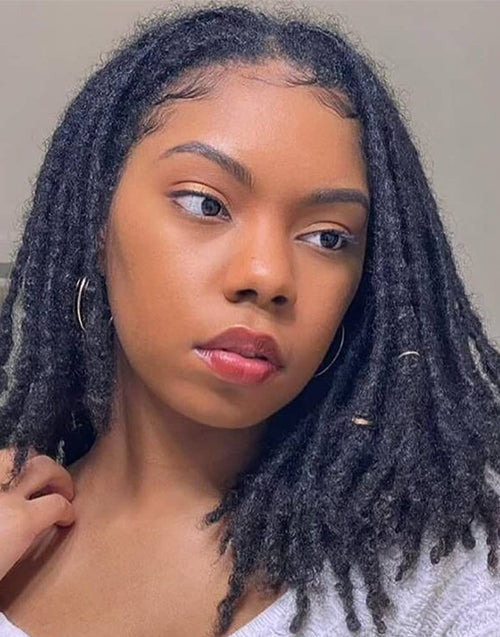 #613 Human Hair Dreadlocks 4C Instant Permanent Locs Extensions Afro Dreads 0.6cm (8-18 Inch)