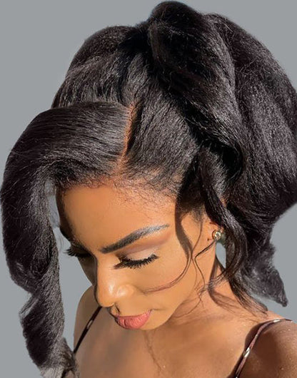 Invisi Strap 360 Skin Lace Frontal Kinky Straight Wig Pre Everything Wig Natural Look