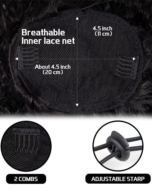 Curly Drawstring Ponytail Human Hair Ponytails Clip In Hair Extensions For Daily Cosplay 1 Piece