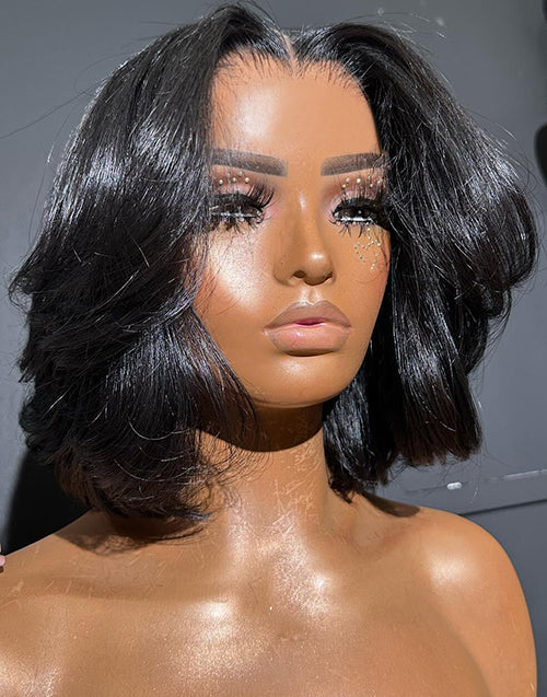Berenice- Glueless Pull Go Wigs Layered Cut Style Pre Cut 6x5 Lace Human Hair Wig Skip The Salon