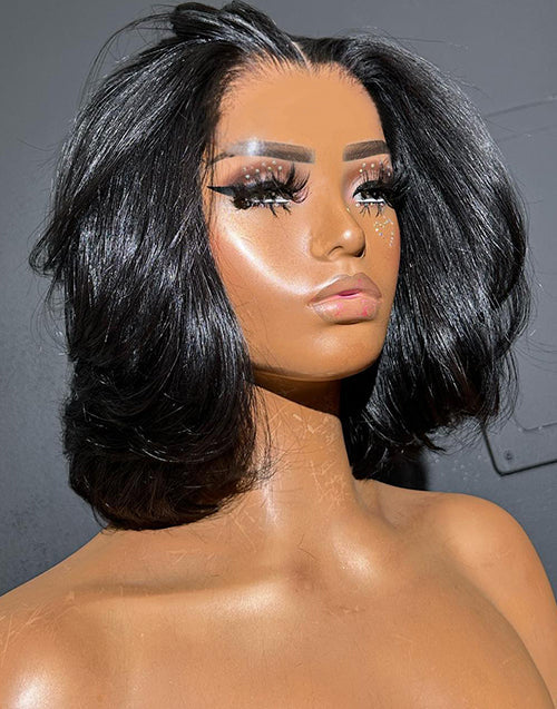 Berenice- Glueless Pull Go Wigs Layered Cut Style Pre Cut 6x5 Lace Human Hair Wig Skip The Salon