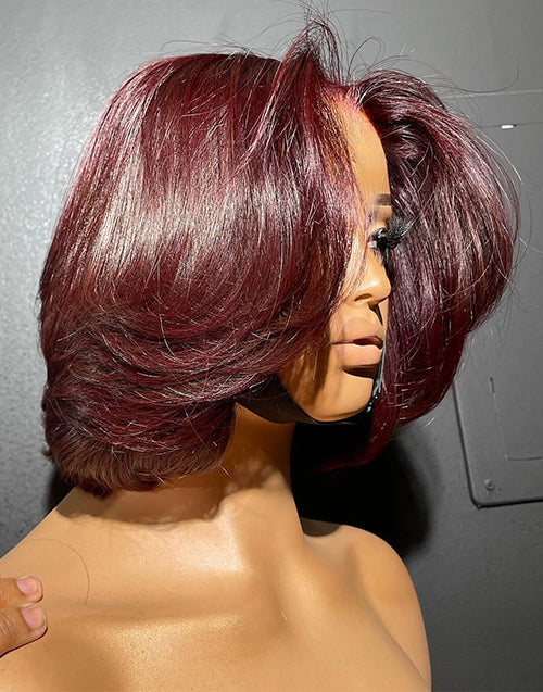 Berenice- Glueless Pull Go Wigs Layered Cut Style Pre Cut 6x5 Lace Human Hair Wig Skip The Salon