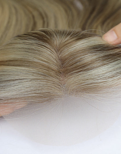 Custom Made 3x5 Mono Top Highlight Human Hair Topper