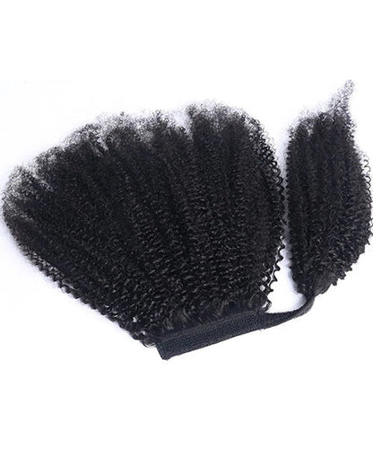 Ponytails Extensions Human Hair Afro Kinky Curly Ponytail Wrap Around Ponytail 4B 4C Remy Hair