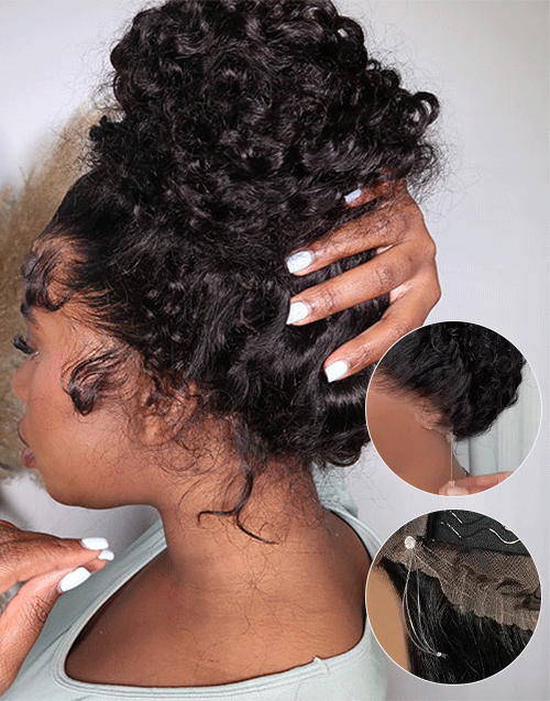 Water Wave Invisi Strap Snug Fit 360 Lace Frontal Bleached Knots Pre Cut Lace Wig