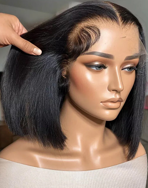 13x4 Lace Front Bob Wig Glueless Straight Human Hair Wig