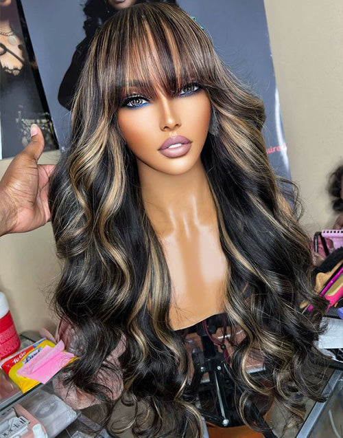 Highlights TP1B/27 Body Wave Pre Cut Lace Glueless Wig [Medium Cap]