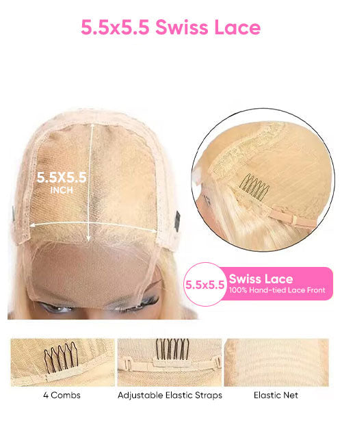 Swiss lace wig with detailed specifications and features.