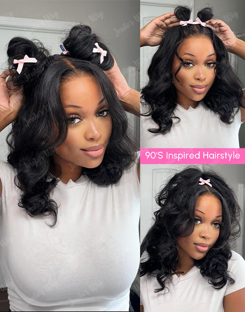 Wavy Short Bob Glueless Wig Wig Pre Cut 13x5 Lace [Medium Cap]