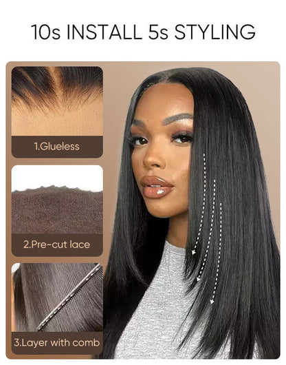 Cherry- Pre Everything Skip The Stylist Go Glueless 9x6 Pre Cut Lace Layer Cut Straight Wig