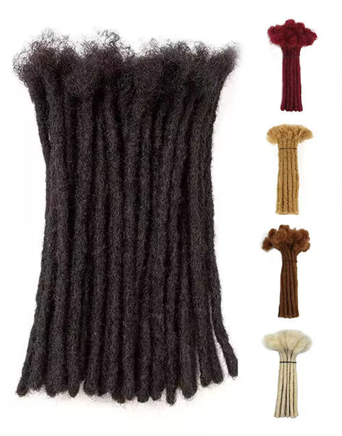 #613 Human Hair Dreadlocks 4C Instant Permanent Locs Extensions Afro Dreads 0.6cm (8-18 Inch)
