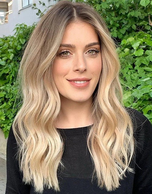 18"-22" Premium Luxury Blonde Wavy 13x4 Lace Ombre Shadow Root Wig