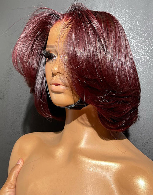 Berenice- Glueless Pull Go Wigs Layered Cut Style Pre Cut 6x5 Lace Human Hair Wig Skip The Salon