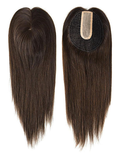 16in 6x6.5in Integration Net with Silk Top Part Hair Toppers for Women With Thinning Hair Hair Loss
