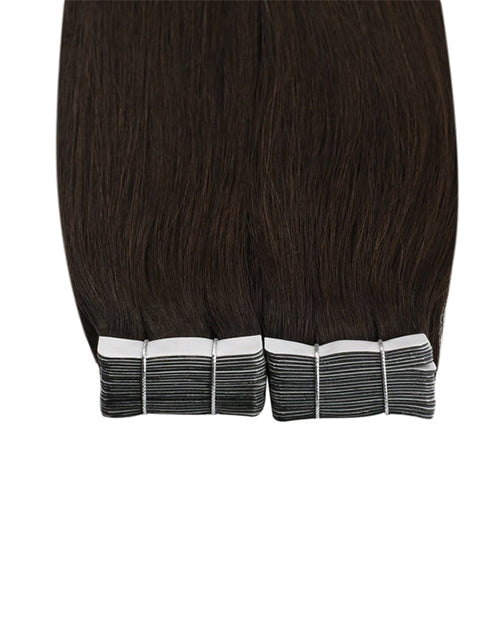 Tape in Extensions Darkest Brown Straight Human Hair Extensions #2