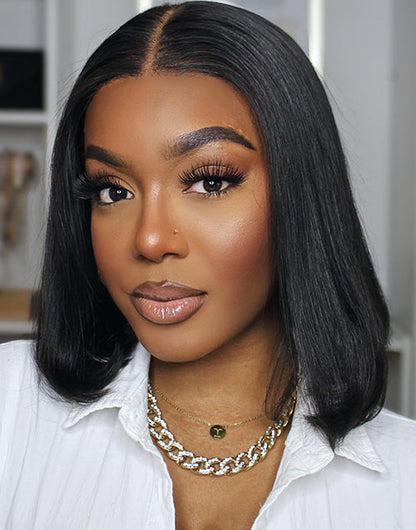 13x4 Lace Front Bob Wig Glueless Straight Human Hair Wig