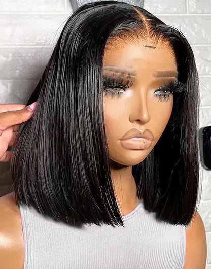 13x4 Lace Front Bob Wig Glueless Straight Human Hair Wig