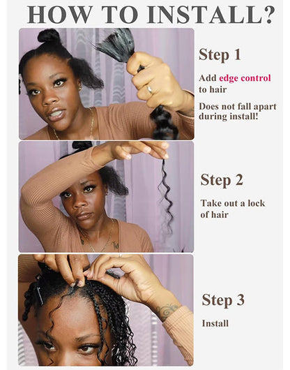 Boho Human Braiding Hair Curly Bulk Human Hair 12A No Weft  For Braiding Hair Extensions for Box Micro Braids