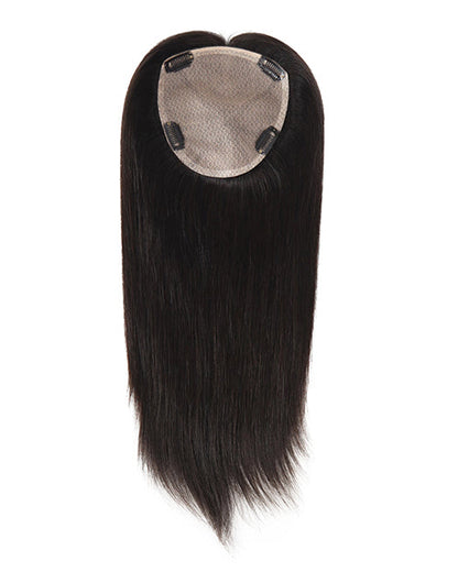 5.5"X6" Silk Top Topper Women Human Cuticle Remy Hair Natural Black Hair Top Pieces