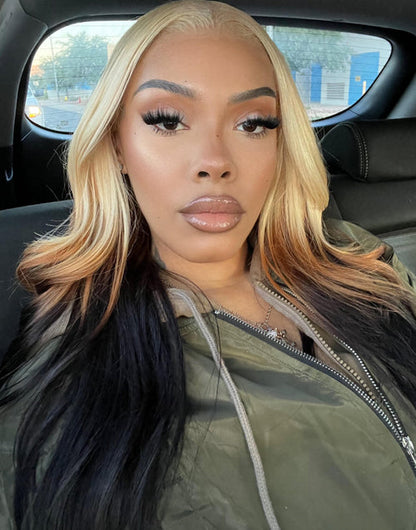 Esther- Ombre 613 Blonde 3 Shades Body Wave 13x6 Lace Front Wig Blonde Ombre Human Hair Wig