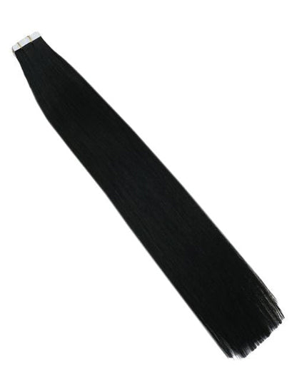 Tape in Natural Black Straight Human Hair Extensions #1b