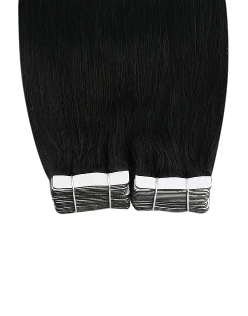 Tape in Natural Black Straight Human Hair Extensions #1b
