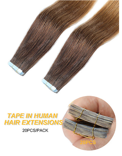 T2/6# Hair Tape Straight Human Hair Extensions