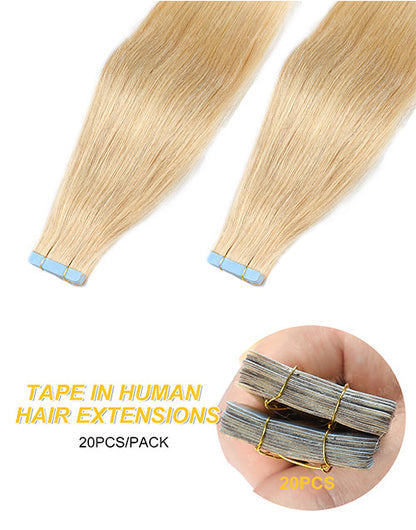 #24 Straight Hair Tape Human Hair Extensions