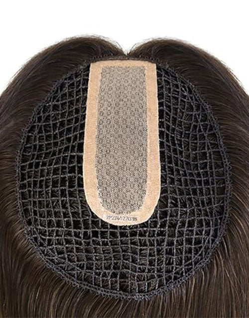 16in 6x6.5in Integration Net with Silk Top Part Hair Toppers for Women With Thinning Hair Hair Loss