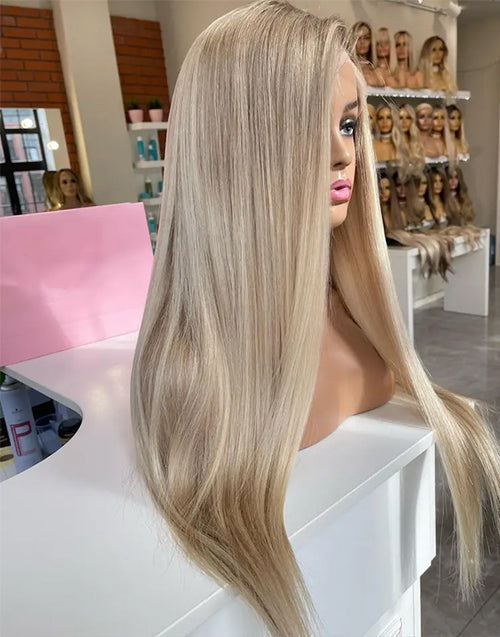16"-18" Hightlight Blonde Straight 13x6/Full Lace Wig
