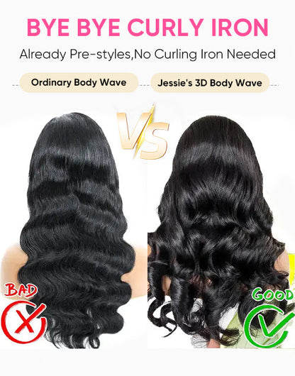 Lark- Glueless Pull Go Wig Body Wave Wig Skip Hairstylist Pre Cut Upgraded 6x5 Lace