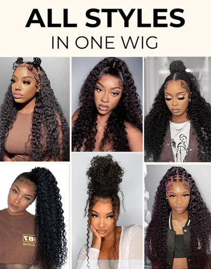 Celeste- Curly Invisi Strap Snug Fit 360 Lace Wig Easily Half Up Half Down Look Pre Cut Lace Wig