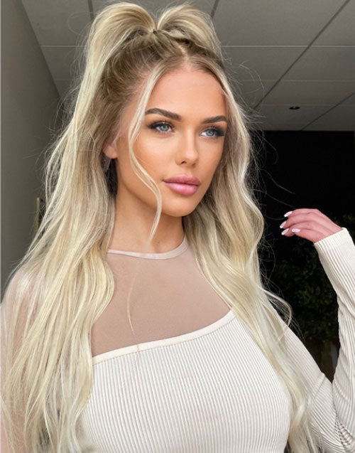 Lena-Golden Blonde with Soft Babylights Lace Wig Glueless Ready to Wear Wig