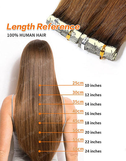 #24 Straight Hair Tape Human Hair Extensions