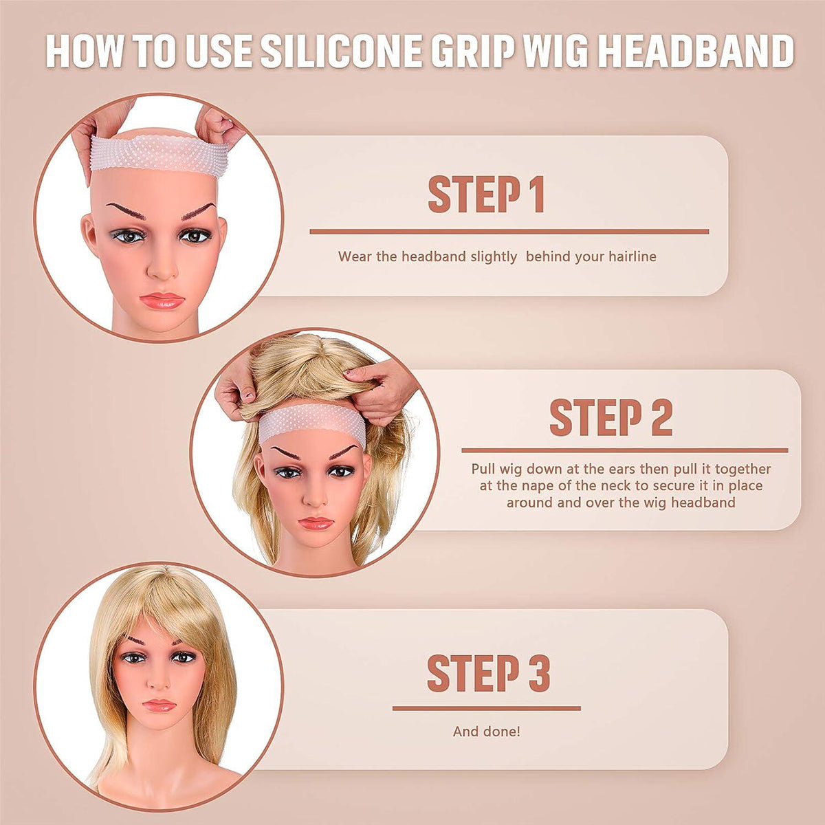 SILICONE WIG GRIP NON SLIP HEADBAND(NEW GLUELESS Lace Method)