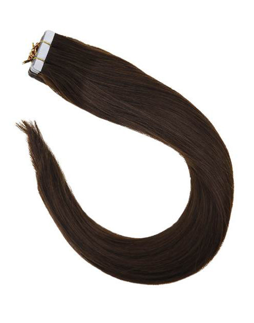 Tape in Extensions Darkest Brown Straight Human Hair Extensions #2