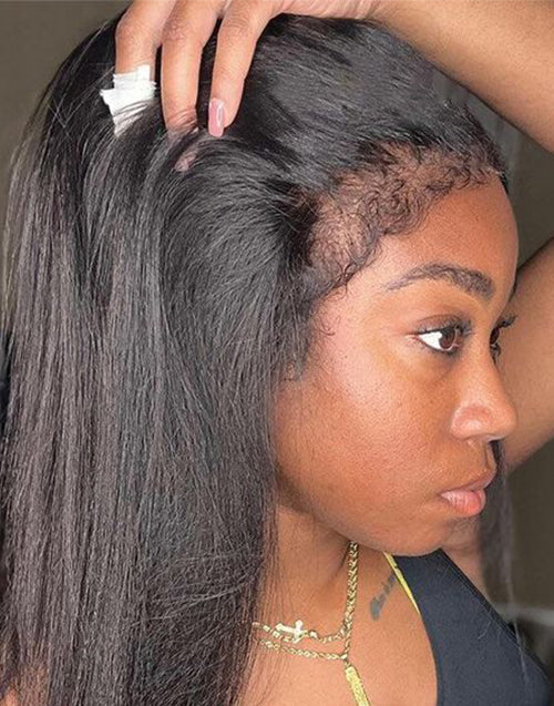 Rae- (Can Do Ponytail ) Straight Full Lace Wig With 4C Hairline Edge Human Hair Wigs Preplucked Hairline