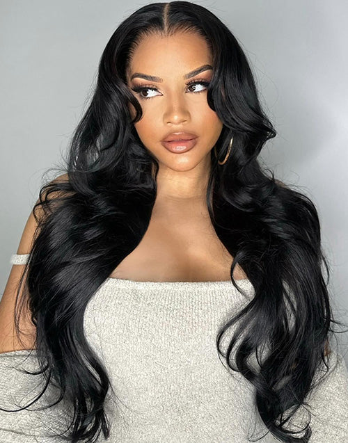 Curtain Bangs 7x5 Lace Loose Wavy Human Hair Wig Glueless Wig Trendy Style