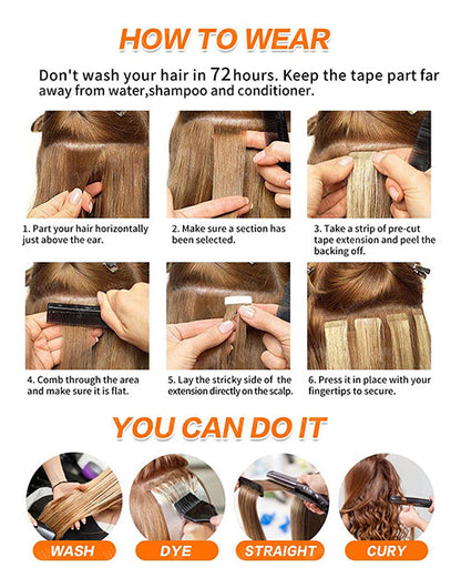P18/613 Hair Tape Straight Human Hair Extensions