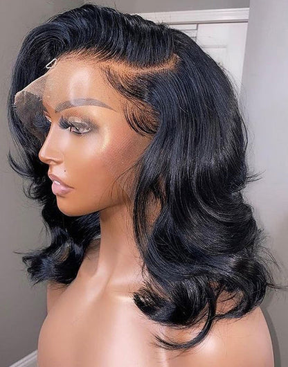 Candice- Pre Cut Glueless Lace Wavy 13x5 Lace Front Bob Wig Human Hair Wig