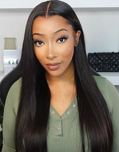 Widows Peak Lagos Hairline M Shaped Hairline Straight 13x5 Pre Cut Lace Front Wig