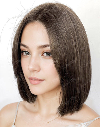 Sue-Custom Made Brunette Color 13x6 Lace Frontal 5.5x5.5 Lace Bob Wig Human Hair
