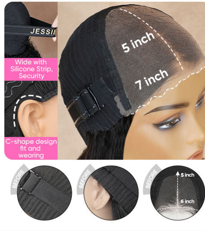 Wavy Layer Haircut Wig With Curtain Bangs Pre Cut Lace Glueless Human Hair Wig
