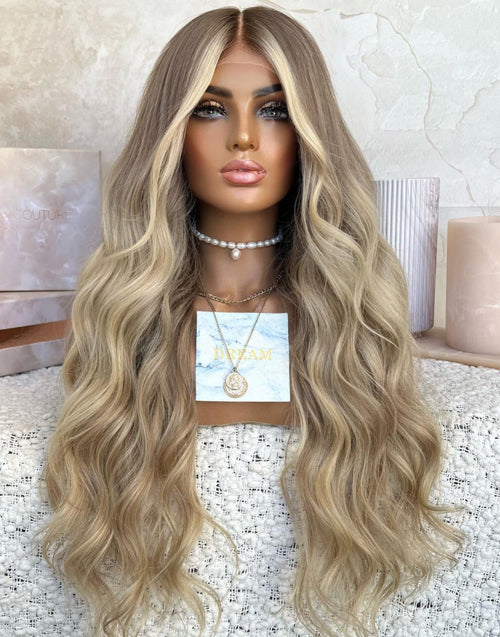 Nyla-Luxury Wig Human Hair Wigs With Balayage Wavy Lace Front Human Hair Wigs for Women