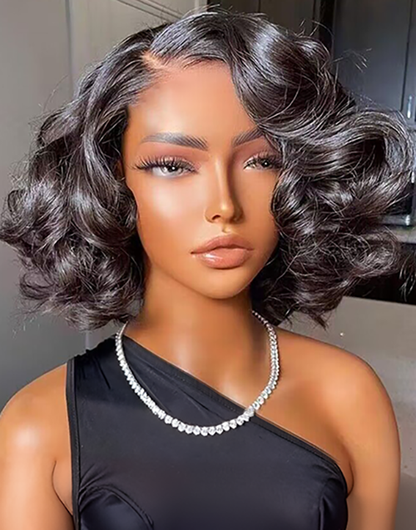 Gail- Short Loose Wavy Bob 5x5 Pre Cut Lace Wig Glueless Human Hair Wig
