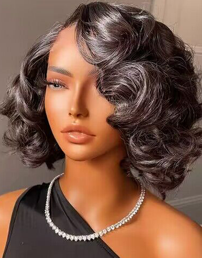 Gail- Short Loose Wavy Bob 5x5 Pre Cut Lace Wig Glueless Human Hair Wig