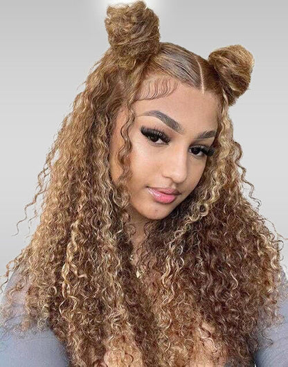 26" TP4/27 Highlight Water Wave 13x5 Pre Cut Lace Front Wig